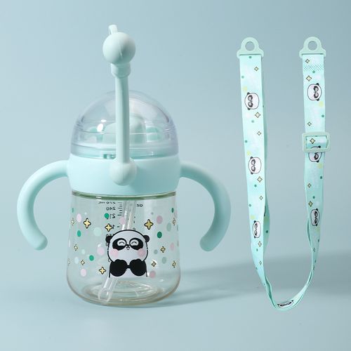 Baby's favorite baoda 9oz Spill-Proof Whale Fountain Sippy Cup – BPA-Free,With handle and strap, Soft Straw, Fun Spray Design, Dishwasher Safe