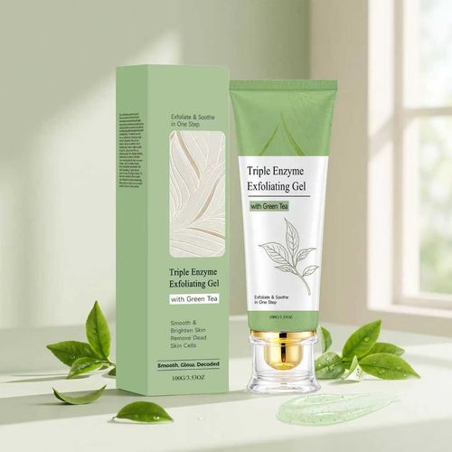 Green Tea Exfoliating Gel – Gentle Face & Body Scrub, Dead Skin Remover, Pore Purifying, Blackhead Control, Brightening & Hydrating, All-Skin-Type Daily Cleanser 100ml