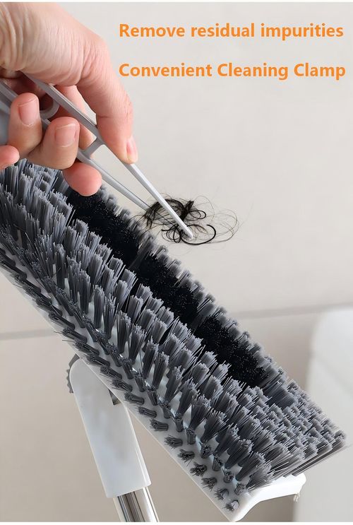 Heavy Duty 4-in-1 Rotatable Long Handle Floor Scrub Brush with Squeegee Blade - Adjustable Stainless Steel Handle, 360° Bristles, Smooth Multi-Surface House Cleaning Tool for Tile, Glass - Home Supplies