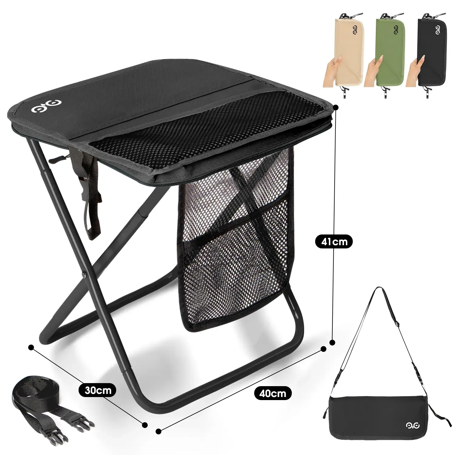 Camping Chairs, fold stool, 1.5 lbs ultra light, Max Load Capacity 400lbs, Portable outdoor folding chair with pocket, For Queuing, Fishing, Hiking Tours, Outdoor Activities Camping Accessories, Camping supplies