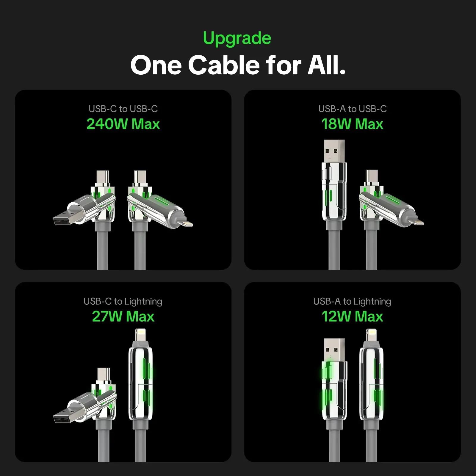 4-in-1 Multi USB Charging Cable  2pcs