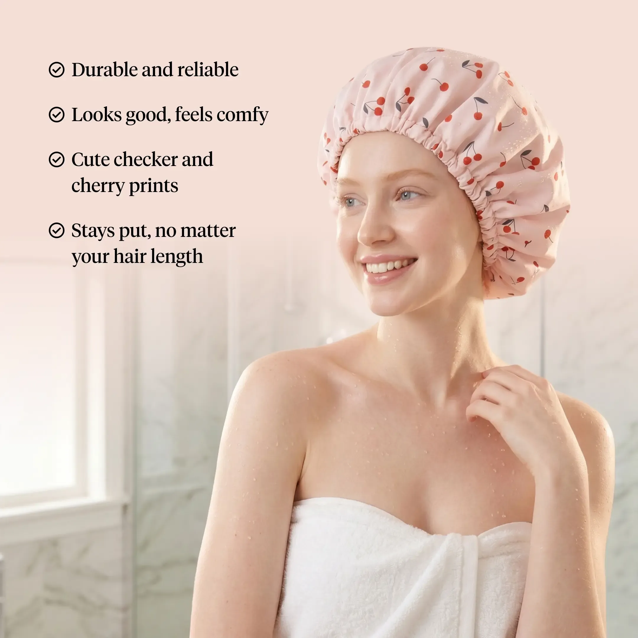 You Need It ! All Lengths Adjustable Satin Shower Cap - Reusable Waterproof Cap for Long & Short Hair - Blowout, Silk Press & Braids Protection