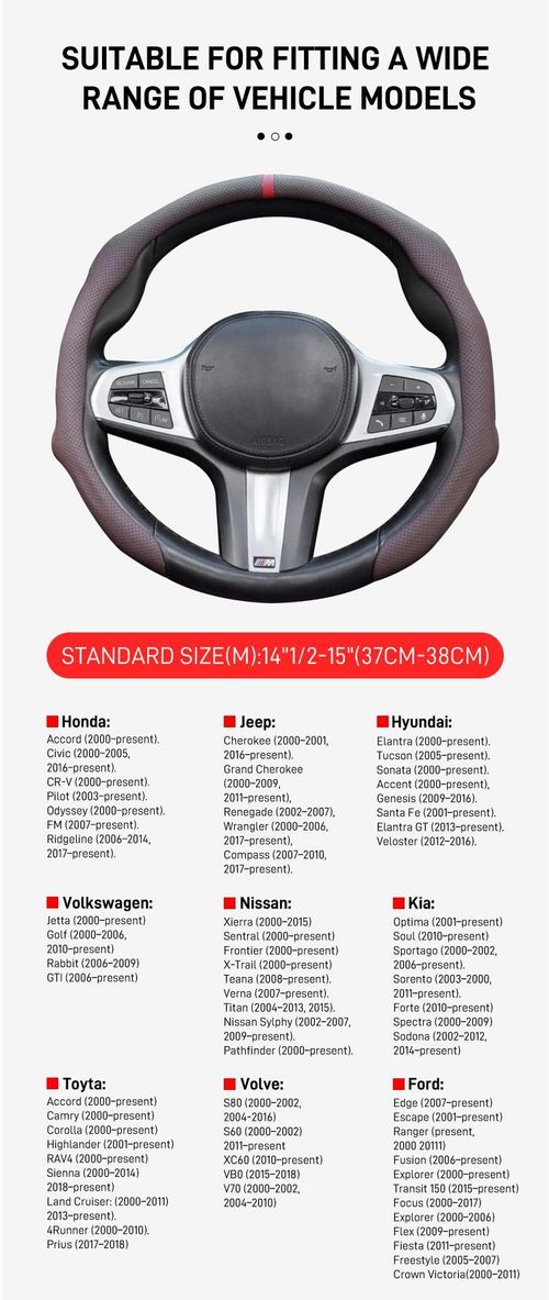 SUPEREVER Napa Nappa Leather 15Inch 5D Premium Steering Wheel Cover Ultra-Thin Breathable Anti-Slip Sweat-Resistant Easy Install Universal Fit Enhance Driving Safety Comfort Must-Have Car Essential White