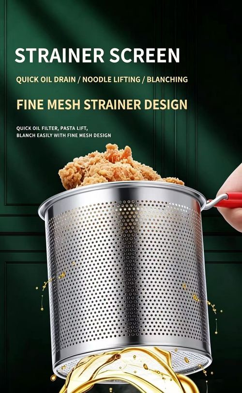 Mini Deep Fryer Pot, 304 Stainless Steel Oil Saving Frying Pot with Foldable Strainer Basket, Multi-purpose Small Cooking Pot for Home Kitchen