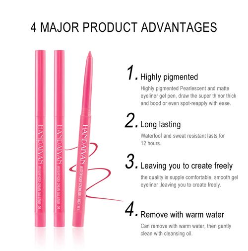 6PCS Creme Gel Liner - Waterproof 18HR Longevity Super Creamy Matte Smooth Gel Eyeliner for Easy Blending & Super Pigmented Shades 0.2g*6