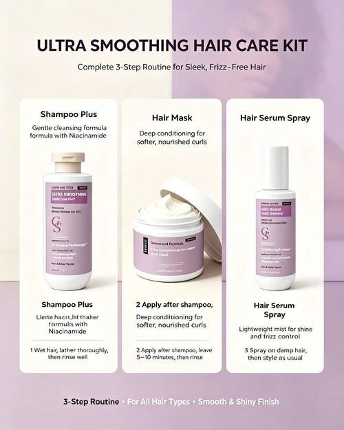 OEM Super Smooth Hair Care Set - Shampoo, Conditioner + Hair Mask