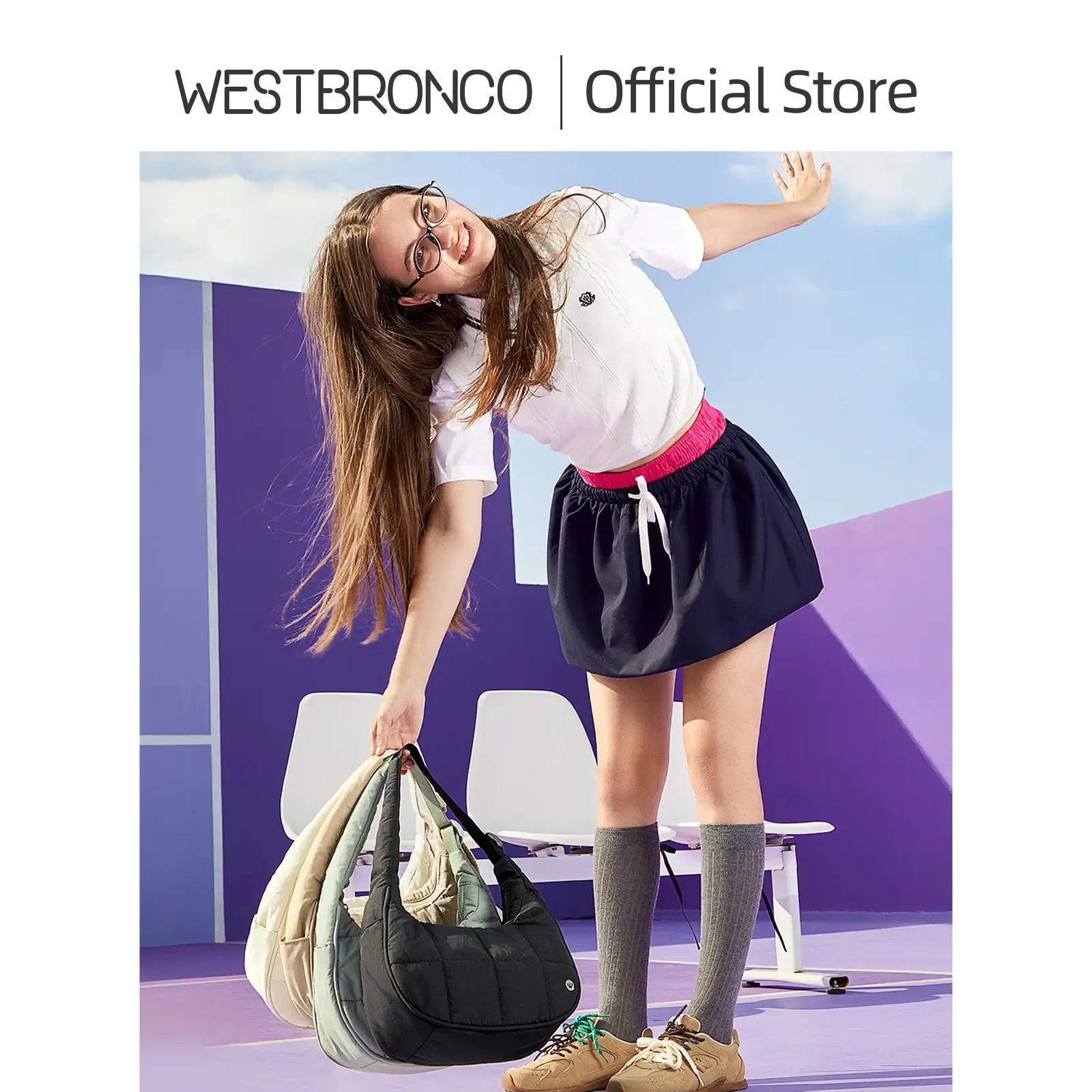 WESTBRONCO Crescent Shoulder Bag Viral Small Puffy Fashion Stylish with 2 Side Pockets Adjustable Strap for Women Waterproof Lightweight Travel Gym Dating Elegant Commuter Bag Purse for Summer Trendy Gift for Her Mom BackToSchool tiktokshopbacktoschool