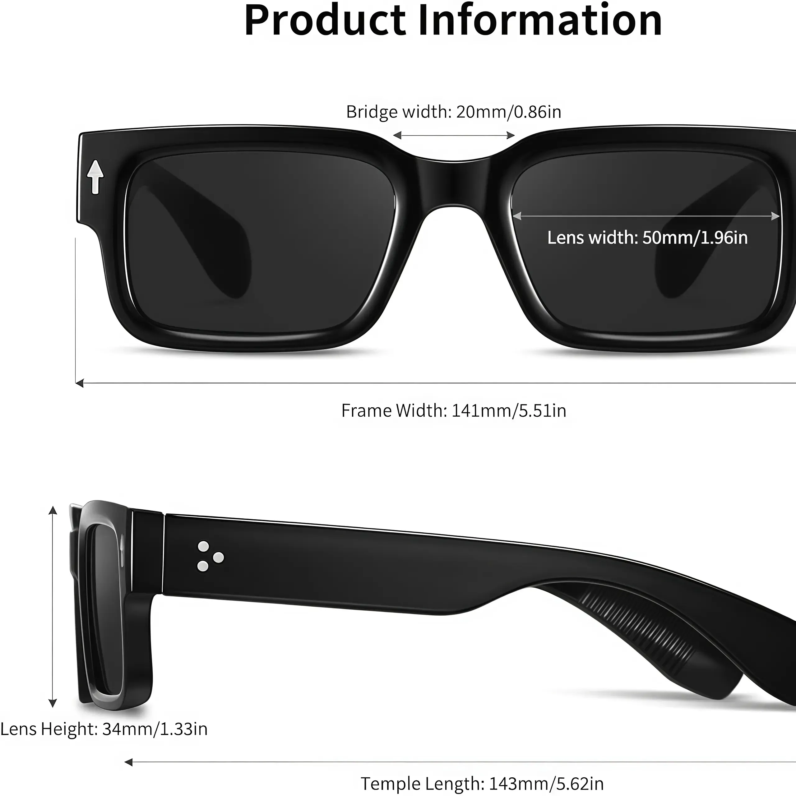 Buy one, get one free! Buy sunglasses and get a lens storage box included. Retro thick-framed square sunglasses in 2 pairs, 2 storage boxes included. The ultimate value king! Suitable for both men and women. Thick black transparent plastic frames with metal details, UV400 anti-glare PC lenses. Perfect for beach parties. High-quality sunglasses, the best gift.