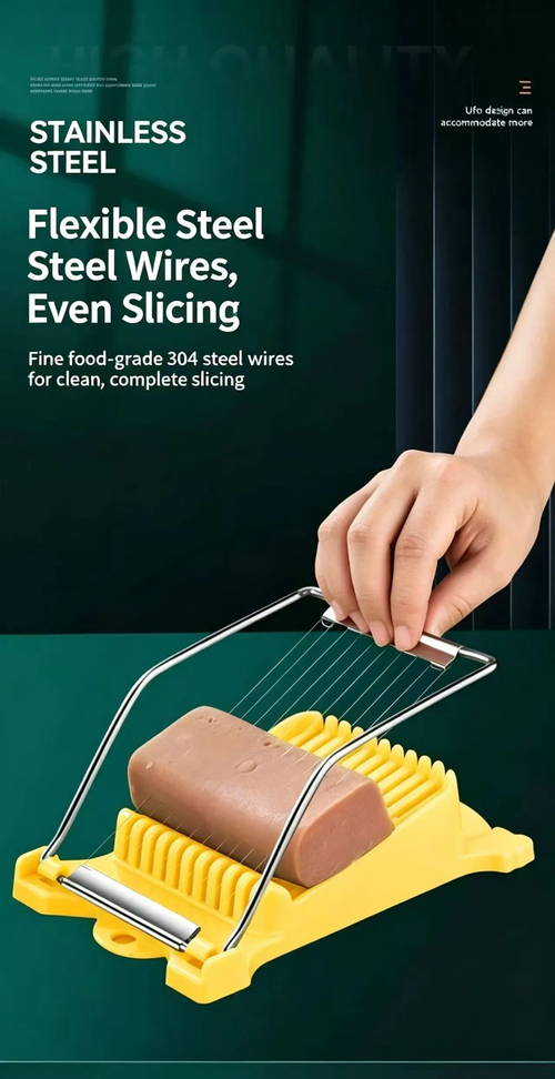 Multifunctional Food Slicer, Stainless Steel Wire Egg Ham Fruit Tofu Cutter, Anti-slip Kitchen Quick Slicing Tool