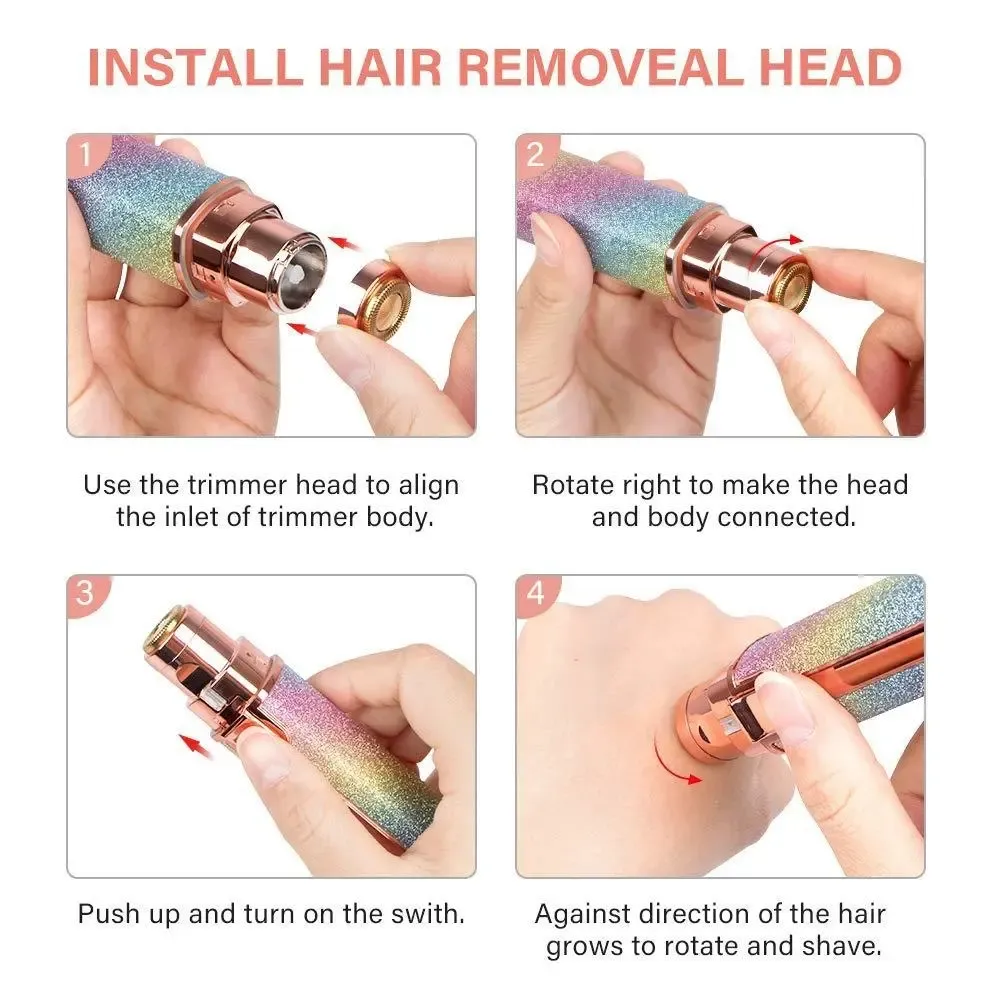 Electric Eyebrow Trimmer Set, 1 Set Portable 2-in-1 Facial