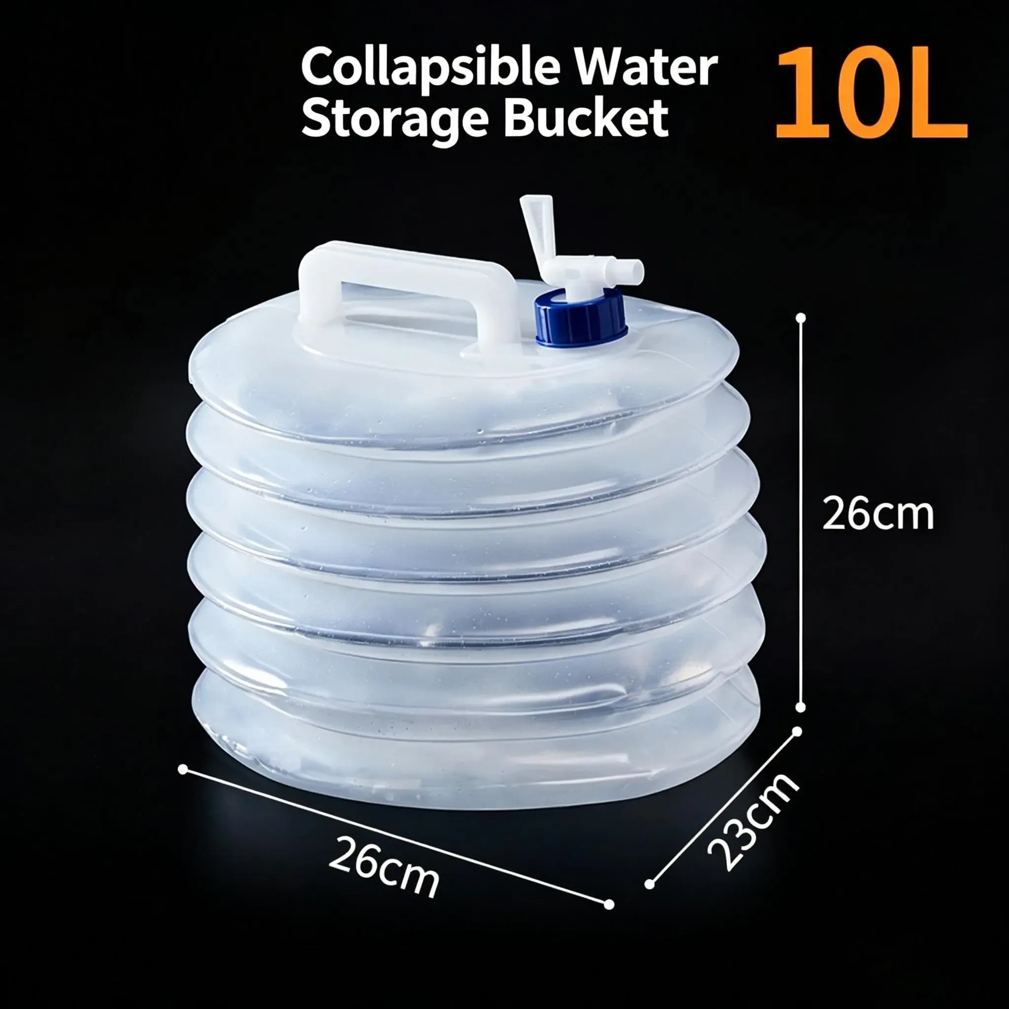 Foldable bucket - Family need it and can be used anywhere. Capacity portable water bottle with handle。