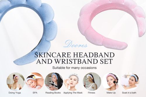 Fashionable women and girls' detachable hair bands H and wristbands, suitable for washing face, bathing, makeup and fixing hairstyles. Ladies' hair bands, elastic wristbands, hair clips.