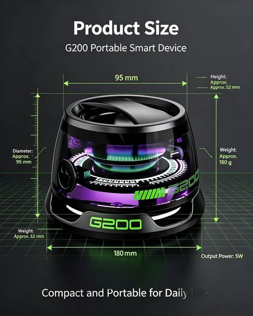 G200 Magnetic Bluetooth Speaker with RGB Light, 40mm Drivers, Bluetooth 5.3,Portable for Travel & C amping Adjustable Sound Volume