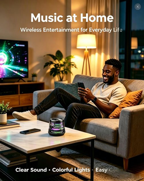 G200 Magnetic Bluetooth Speaker with RGB Light, 40mm Drivers, Bluetooth 5.3,Portable for Travel & C amping Adjustable Sound Volume