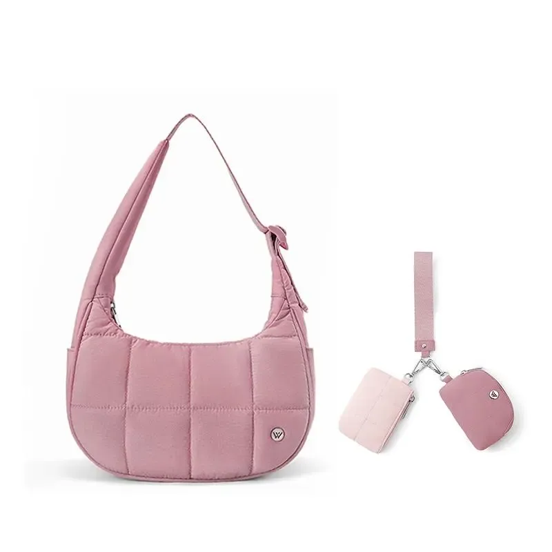 WESTBRONCO Crescent Shoulder Bag Viral Small Puffy Fashion Stylish with 2 Side Pockets Adjustable Strap for Women Waterproof Lightweight Travel Gym Dating Elegant Commuter Bag Purse for Summer Trendy Gift for Her Mom BackToSchool tiktokshopbacktoschool