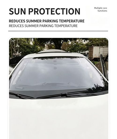 125×68cm Retractable Car Windshield Sunshade, Auto Roll Back Heat Insulation UV Protection Car Front Window Sun Shade