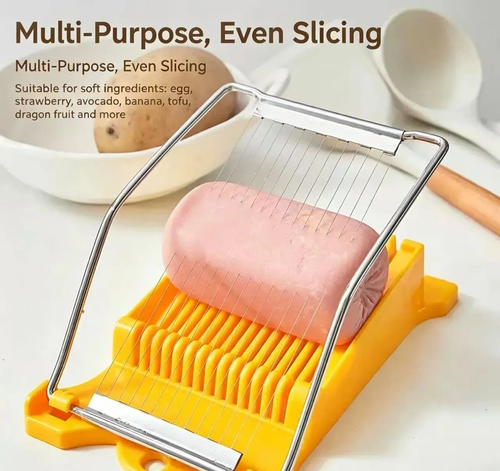 Multifunctional Food Slicer, Stainless Steel Wire Egg Ham Fruit Tofu Cutter, Anti-slip Kitchen Quick Slicing Tool
