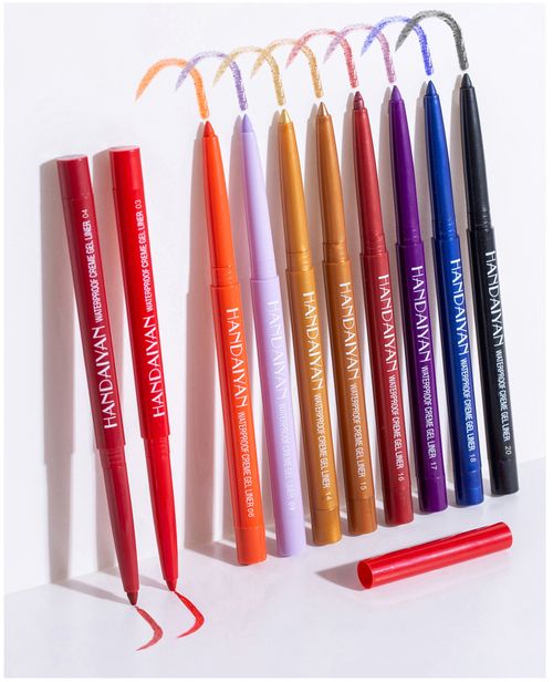 6PCS Creme Gel Liner - Waterproof 18HR Longevity Super Creamy Matte Smooth Gel Eyeliner for Easy Blending & Super Pigmented Shades 0.2g*6
