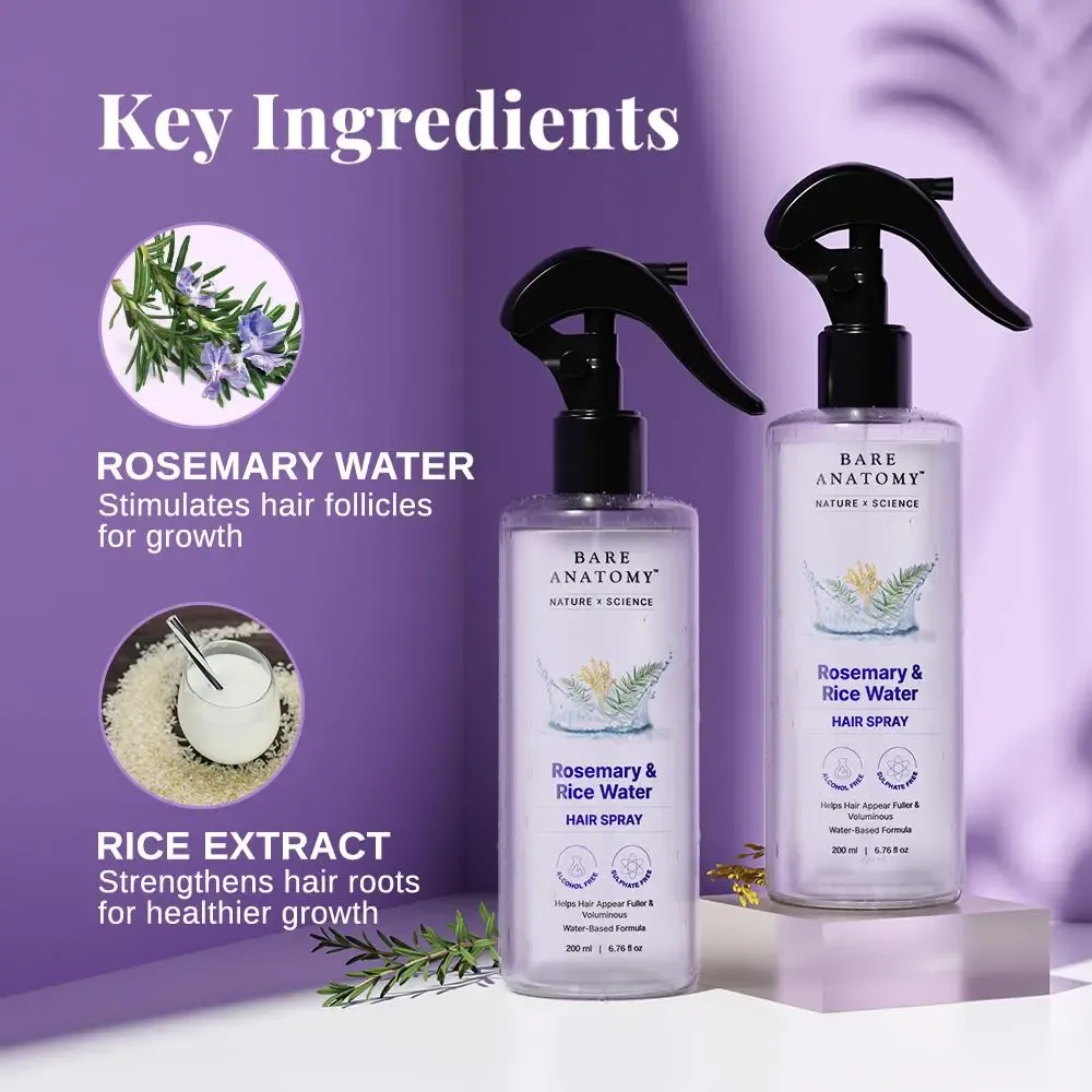 Nature x Science Rosemary Water and Rice Water |100% Natural Extract | Soft & Smooth Hair Non-Greasy & Fast Absorbing | 200 ml