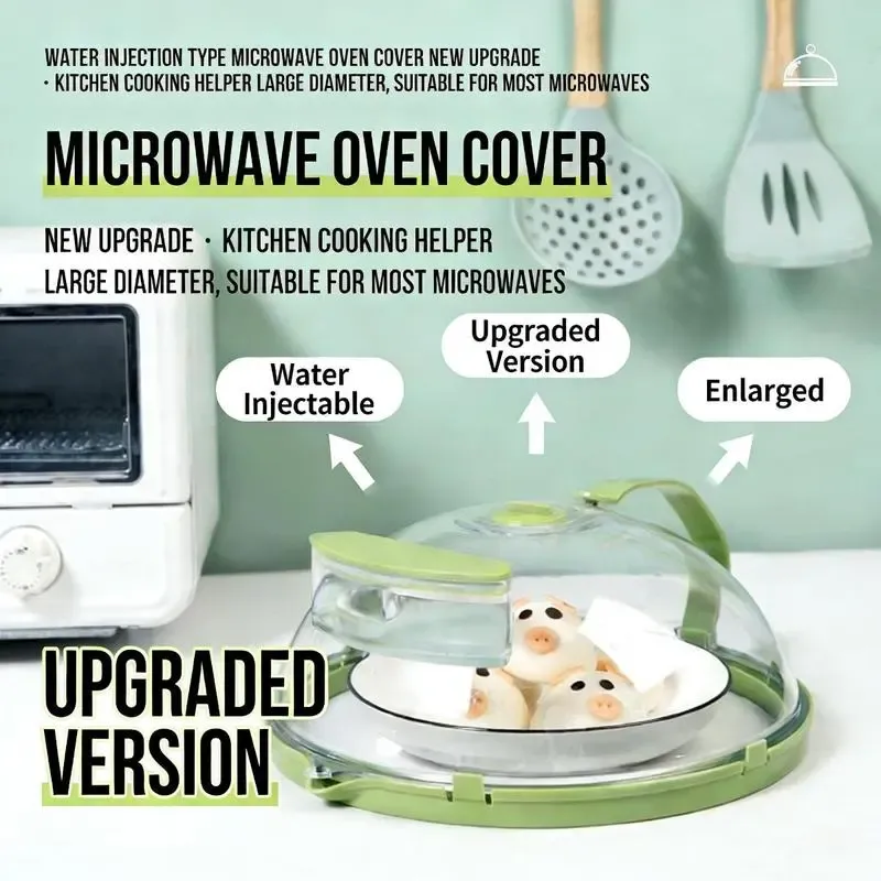 2PCS of them are more cost-effective! Microwave Splatter Cover with Water Steamer, 10 inch Clear Microwave Plate Cover Lid for Food, Kitchen Gadgets Accessories for Microwave Oven Kitchenware Utensils