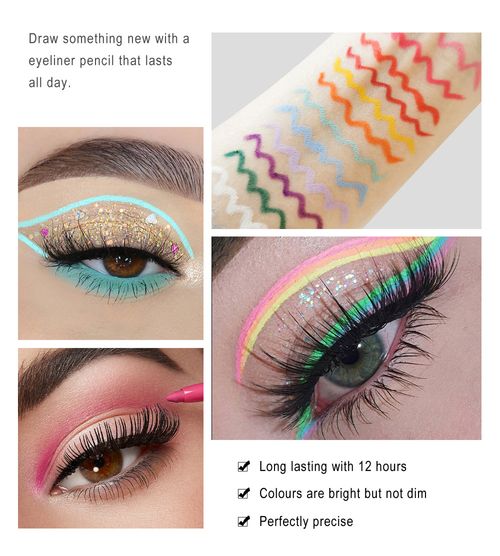 6PCS Creme Gel Liner - Waterproof 18HR Longevity Super Creamy Matte Smooth Gel Eyeliner for Easy Blending & Super Pigmented Shades 0.2g*6