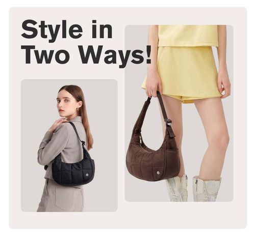WESTBRONCO Crescent Shoulder Bag Viral Small Puffy Fashion Stylish with 2 Side Pockets Adjustable Strap for Women Waterproof Lightweight Travel Gym Dating Elegant Commuter Bag Purse for Summer Trendy Gift for Her Mom BackToSchool tiktokshopbacktoschool