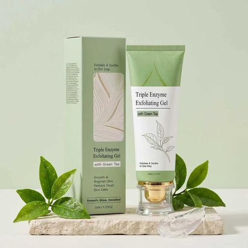 Green Tea Exfoliating Gel – Gentle Face & Body Scrub, Dead Skin Remover, Pore Purifying, Blackhead Control, Brightening & Hydrating, All-Skin-Type Daily Cleanser 100ml