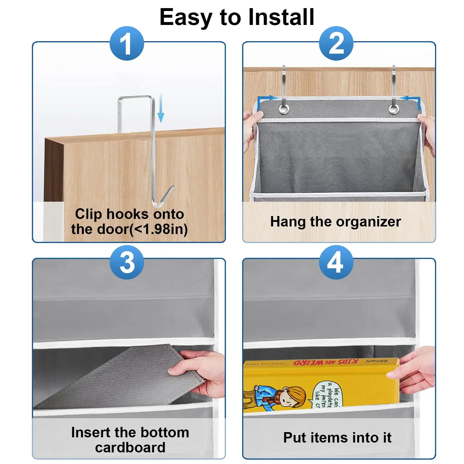 Over The Door Organizer Storage 6 Tier Hanging Organizer with 6 Large Pockets Clear Mesh Side Pockets Anti Tilt Design 44 lb Capacity Space Saver for Bedroom Bathroom Kitchen Pantry Food Storage, SummerWins  DealsForYouDays