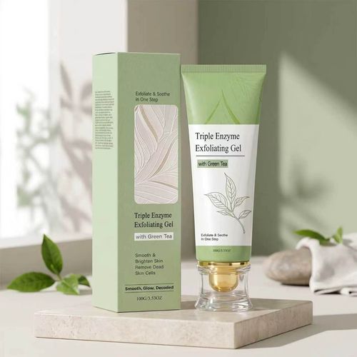Green Tea Exfoliating Gel – Gentle Face & Body Scrub, Dead Skin Remover, Pore Purifying, Blackhead Control, Brightening & Hydrating, All-Skin-Type Daily Cleanser 100ml