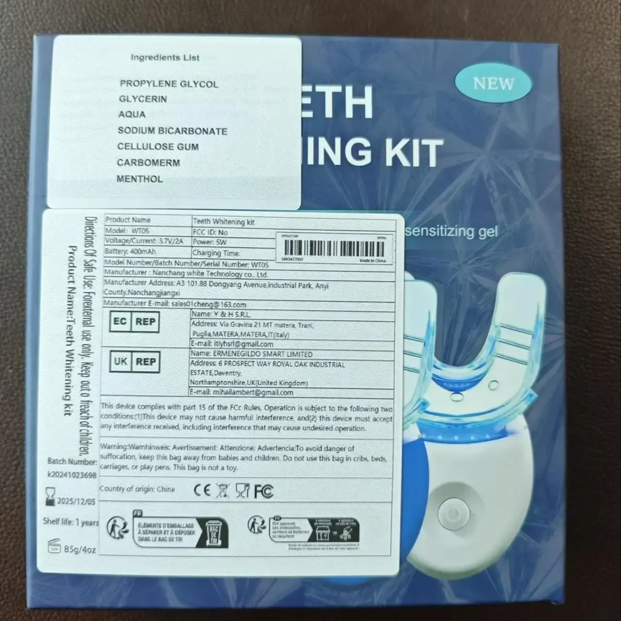 LED Teeth Whitening Kit, Teeth Whitener, 1 Set with LED Accelerator Light and Carbamide Peroxide Gel, Safe and Effective Enamel-Friendly Dental Care Set -GLOBAL PICKS