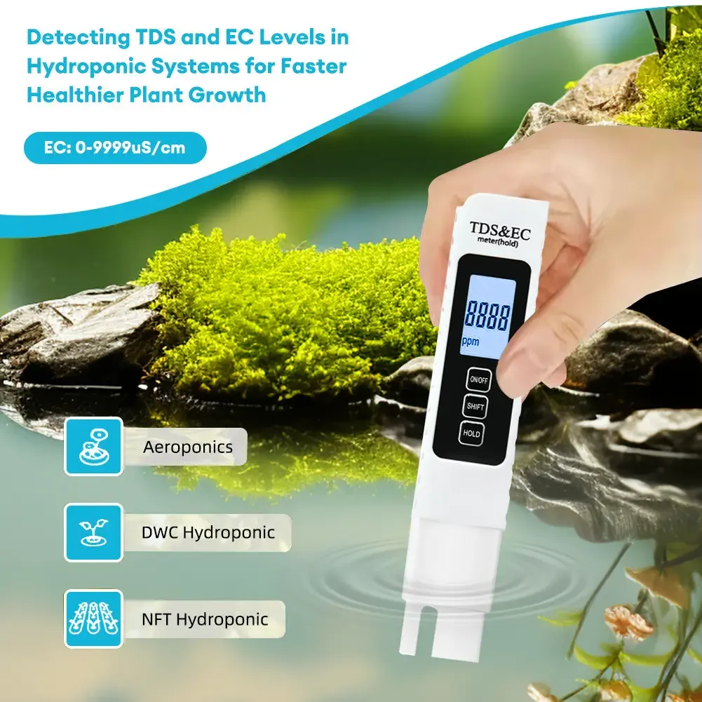 2pcs 4-in-1 Digital TDS Water Quality Tester - Measures TDS, EC, Temperature °C-°F | 0-9990 ppm Range | Home & Garden Tool for Modern Inflatable Pools
