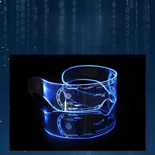 Rechargeable LED Futuristic Glow Glasses | Rave Party Light Up Eyewear for Night Club & Photography