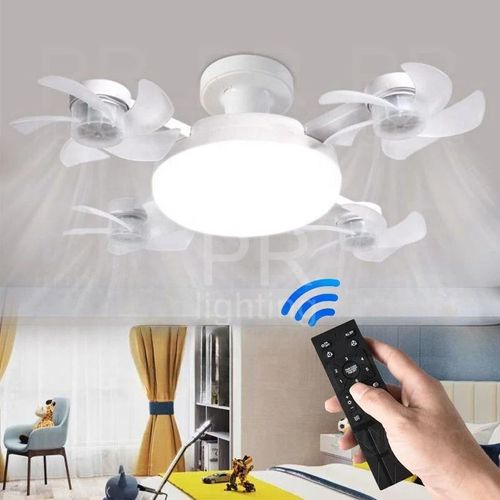 Modern Creative Low Floor Motor 50-60W Ceiling Lamp with Remote Control Simple Quiet Ceiling Fan with LED Lights Home Decor