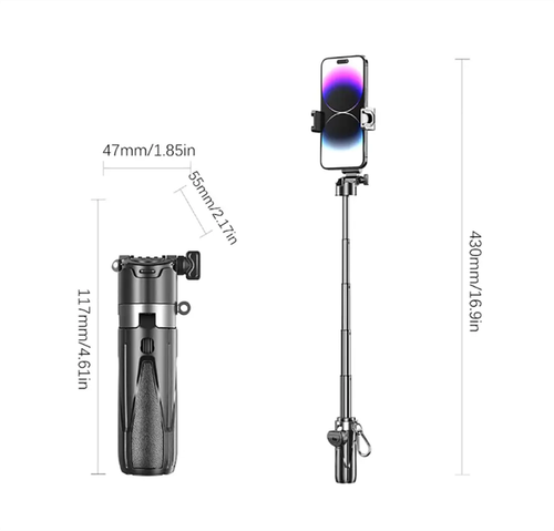 P15Mini Phone Grip Tripod Selfie Stick Magnetic Phone Tripod Wireless With Remote for iPhone Android Xiaomi