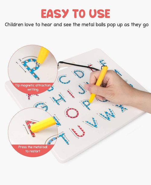Drop Shipping ABS Letters Practicing Board Double-Sided Alphabet Tracing Tool Learning to Write ABC Educational Toy