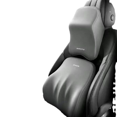 Car Headrest Back Pad Memory Foam Neck Pillow Office Cervical Lumbar Support Set Ventilation Function Car Interior Accessories