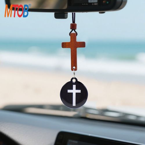 Tap to Pray NFC Bible Verse Car Mirror Hanger Daily Bible Verse Car Cross Pendant