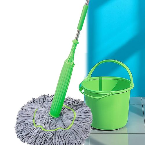 Microfiber Mop Set Self-Wringing Water Steel Pole Rotary Mop Magic Lazy Cleaning Twist Mop Easy Operate Household Cleaning Tool