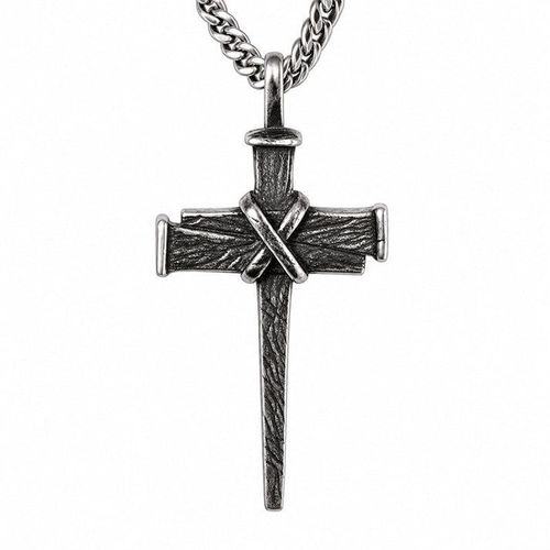 Nail Cross Pendant Necklace