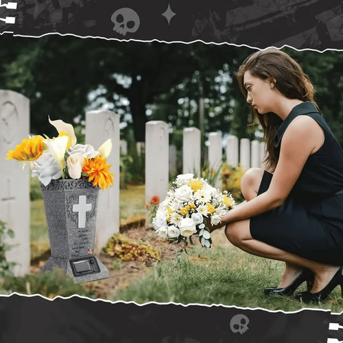 Solar Cemetery Grave Vase