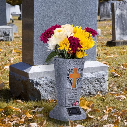 Solar Cemetery Grave Vase