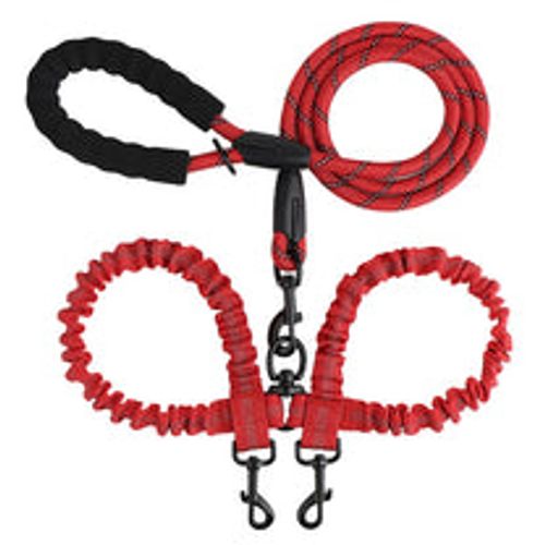 2-in-1 Double Dog Lead with 360° Swivel – Tangle-Free & Shock-Absorbing