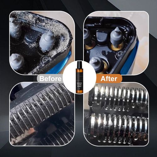 Shaving brush cleaning spray