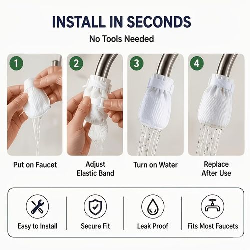 Faucet Filter Mesh Bag – Traps Rust, Sediment & Impurities for Cleaner Water