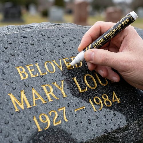 Golden Tombstone Marker – Restore Names & Dates, Weatherproof & Precise