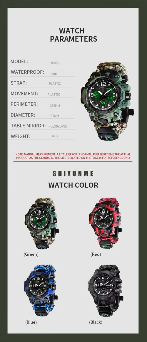 Tactical Sports Watch Military Waterproof Digital Analog Watch Men Outdoor Chronograph LED Watch with Gift Box Extra Strap 4 Colors