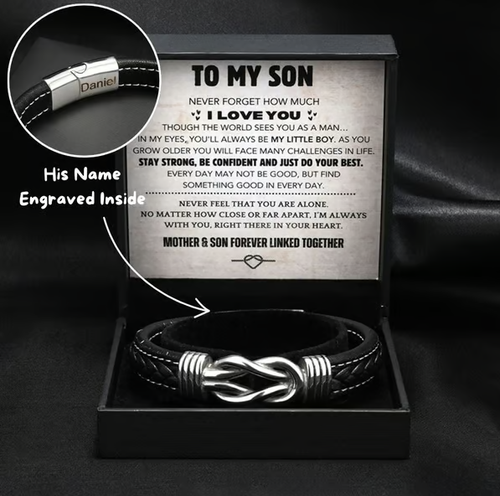 Son's Infinity Knot Bracelet Gift Set