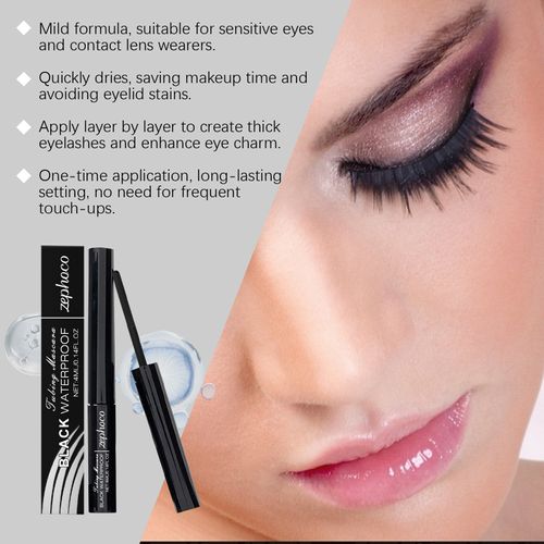 3D Black Mascara, Waterproof Smudge-Proof Curling Lash Makeup, Long Lasting No Clumping Eyelash Mascara