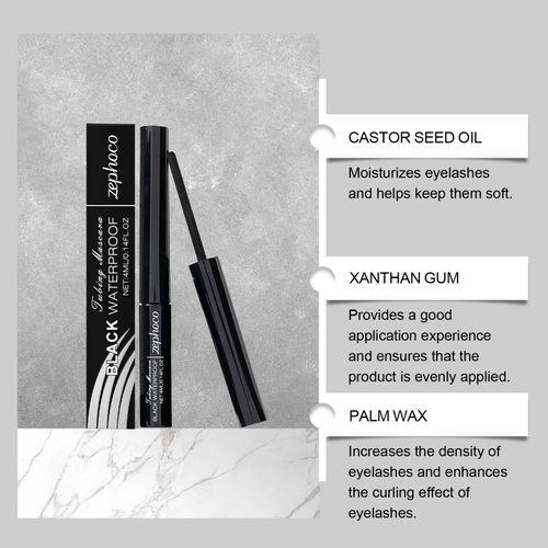 3D Black Mascara, Waterproof Smudge-Proof Curling Lash Makeup, Long Lasting No Clumping Eyelash Mascara