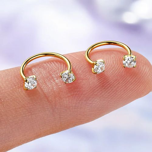 Modischer Nasenring in Hufeisenform mit Diamanten